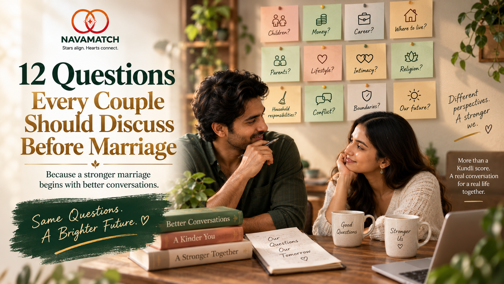 Young Indian couple having an honest conversation about marriage, finances, family, career and their future together